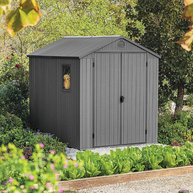 6x8 Outdoor Garden Storage Shed with Double Doors, Floor & Ventilation