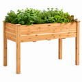 Elevated Fir Wood Raised Garden Bed with Drainage Holes.