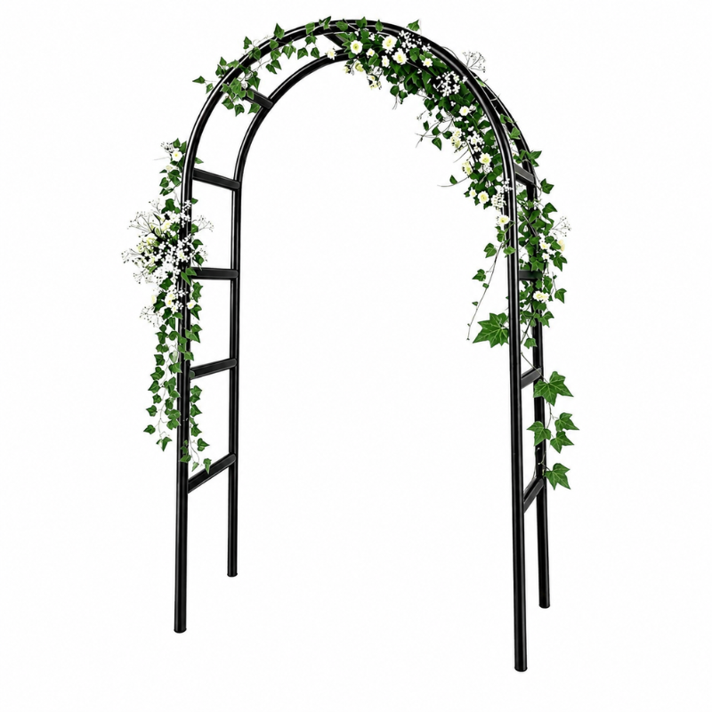 7.8FT Metal Garden Arch Trellis for Climbing Plants, Outdoor Arbor Arch Frame for Weddings, Garden Vines and Floral Decorations