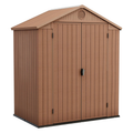 Keter Darwin 6 x 4 FT Outdoor Storage Shed | Brown Evotech Resin | Double Door