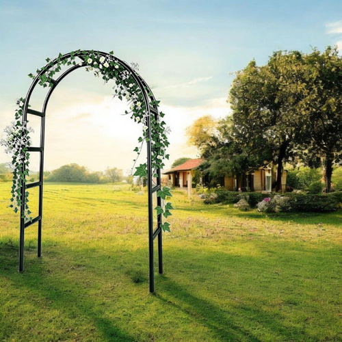 7.8FT Metal Garden Arch Trellis for Climbing Plants, Outdoor Arbor Arch Frame for Weddings, Garden Vines and Floral Decorations
