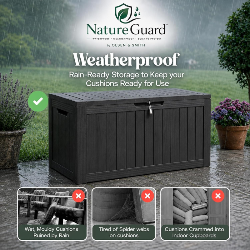 Olsen & Smith 270L Outdoor Storage Box &amp; Bench