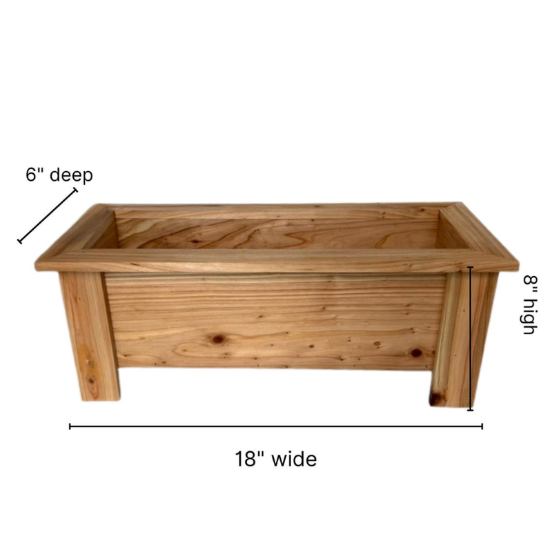 Handmade Cedar Wood Rectangle Planter Box, Outdoor Wooden Flower and Herb Planter for Garden, Patio and Balcony