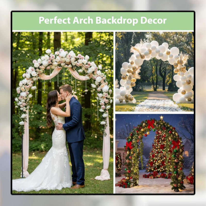 7.8FT Metal Garden Arch Trellis for Climbing Plants, Outdoor Arbor Arch Frame for Weddings, Garden Vines and Floral Decorations