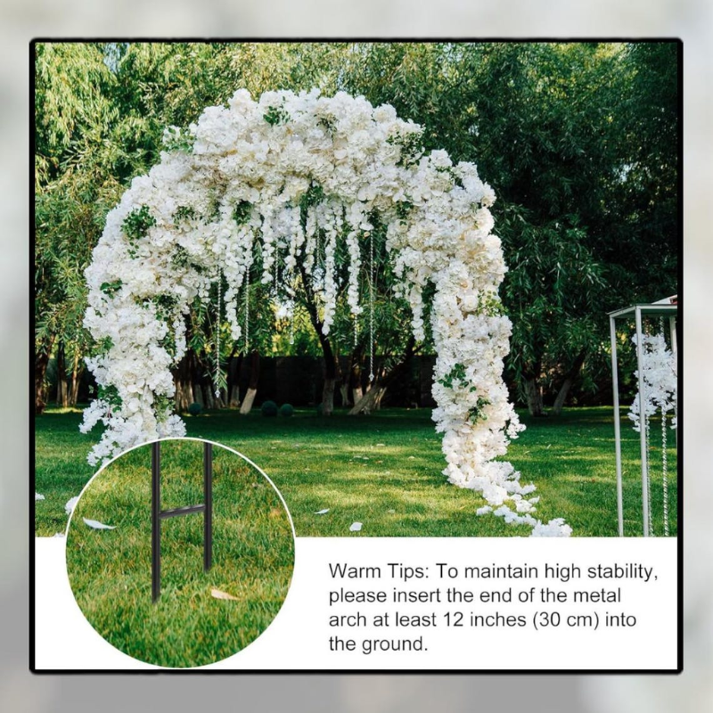7.8FT Metal Garden Arch Trellis for Climbing Plants, Outdoor Arbor Arch Frame for Weddings, Garden Vines and Floral Decorations