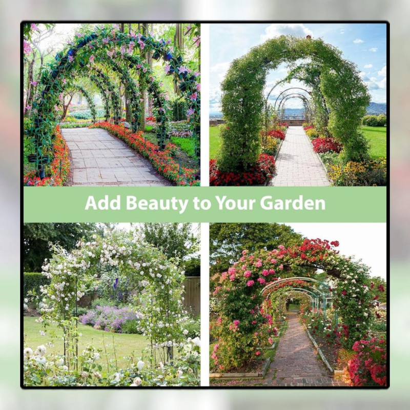 7.8FT Metal Garden Arch Trellis for Climbing Plants, Outdoor Arbor Arch Frame for Weddings, Garden Vines and Floral Decorations