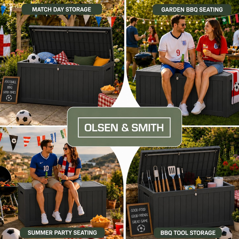 Olsen & Smith 270L Outdoor Storage Box &amp; Bench