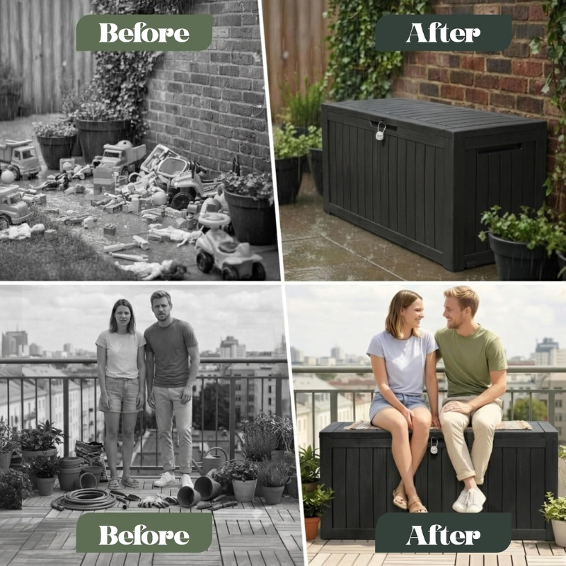 Olsen & Smith 270L Outdoor Storage Box &amp; Bench