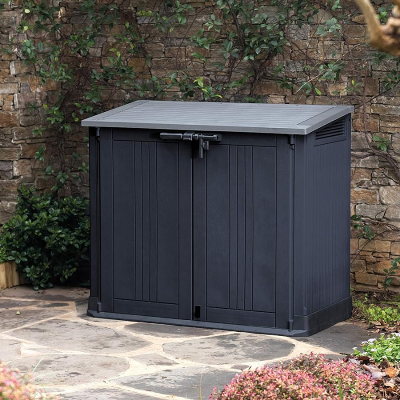 Keter Store-It-Out Nova 880L Outdoor Storage Shed | Dark Grey | Lockable Resin Bin Store