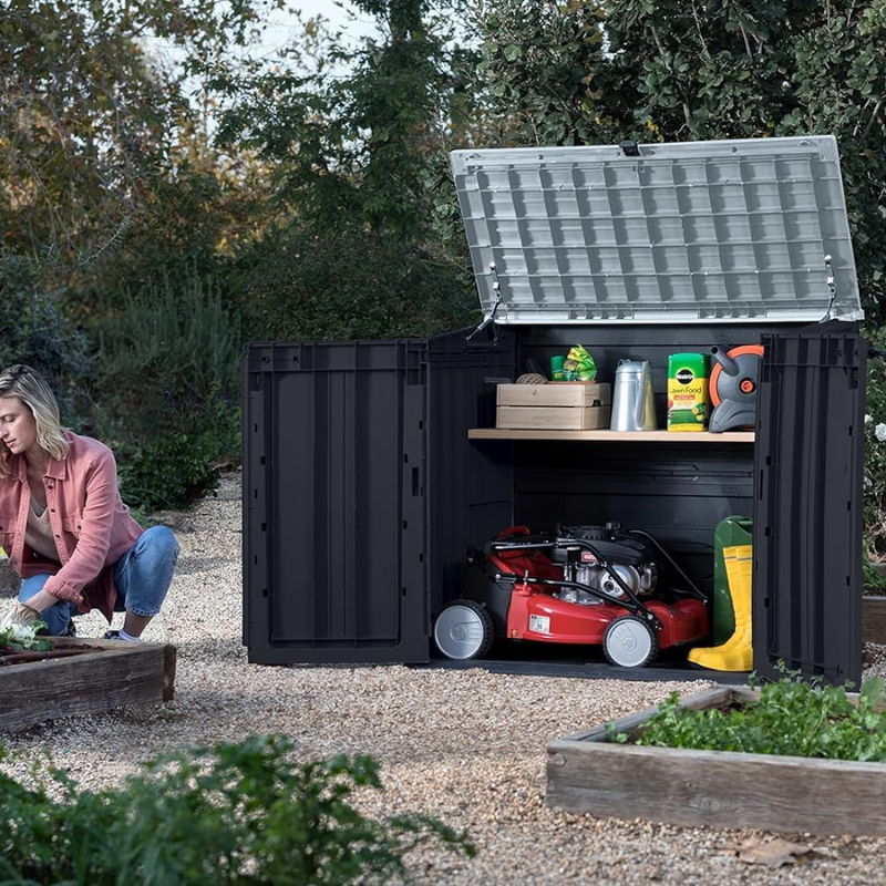 Keter Store-It-Out Nova 880L Outdoor Storage Shed | Dark Grey | Lockable Resin Bin Store