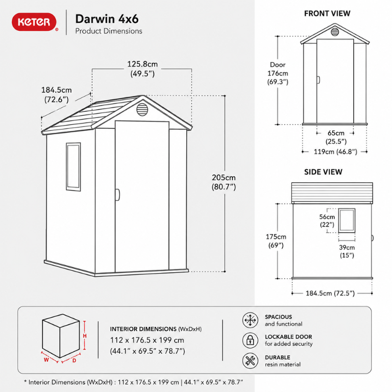 Keter Darwin 6 x 4 FT Outdoor Storage Shed