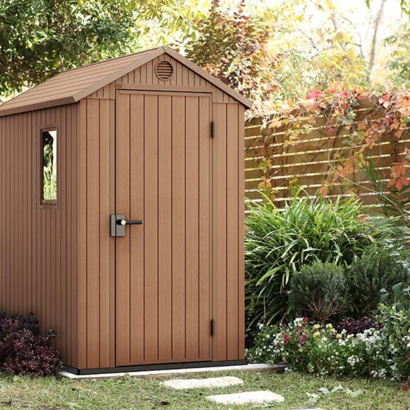 4x6 Outdoor Garden Storage Shed with Lockable Door & Heavy-Duty Floor